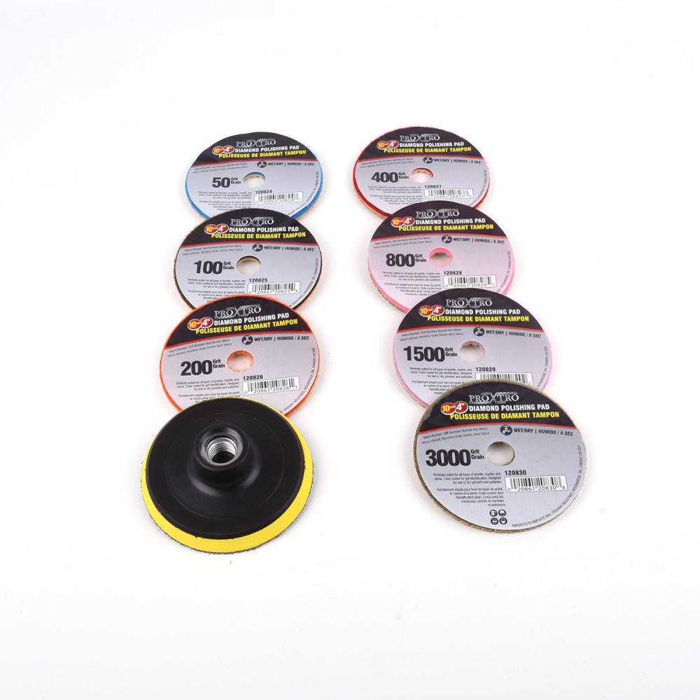 8pc Diamond Wet/Dry Polishing Pads with Adapter