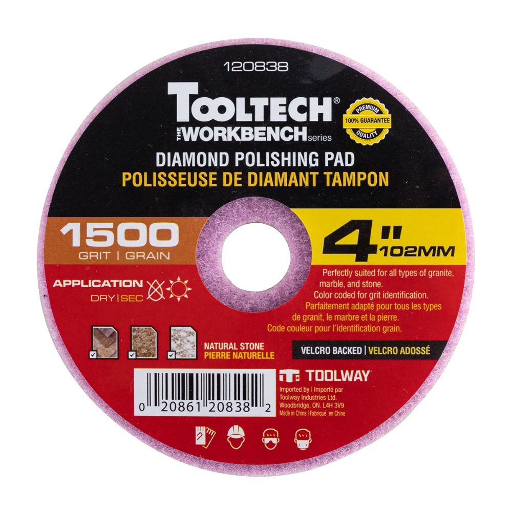 10Pc Diamond Dry Polishing Pad 4in 1500grit