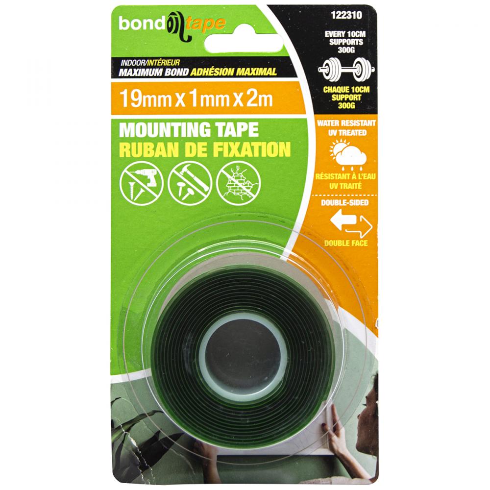 Maximum Bond Mounting Tape 19mm x 1mm x 2m Indoor
