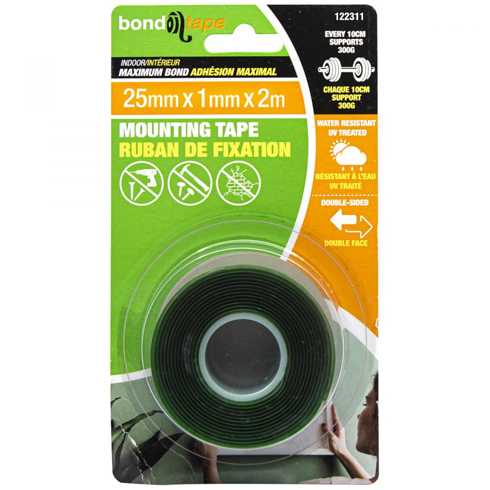 Maximum Bond Mounting Tape 25mm x 1mm x 2m Indoor