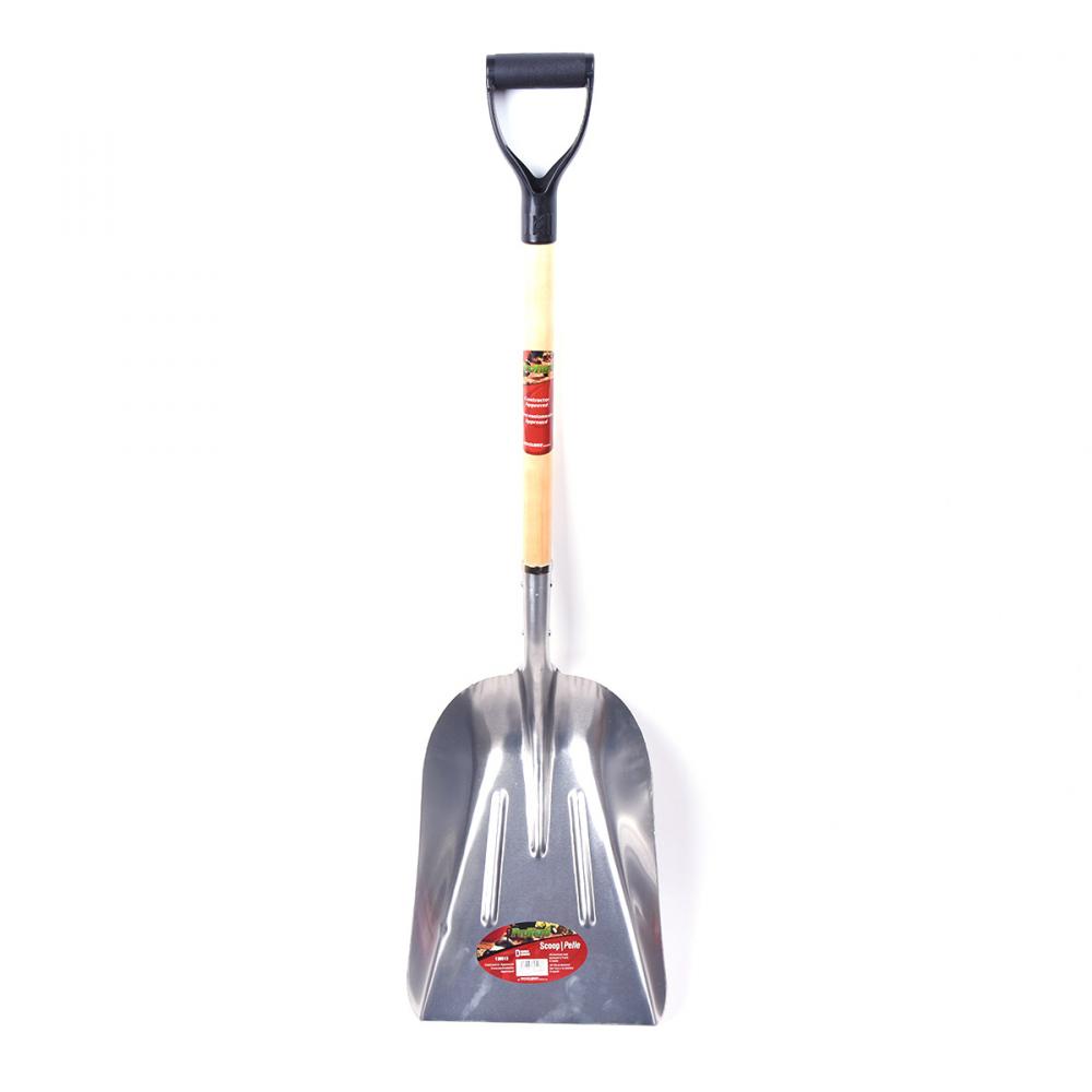 Grain Scoop Shovel 46in x 12-4/5in Aluminum Blade Wood D-Handle