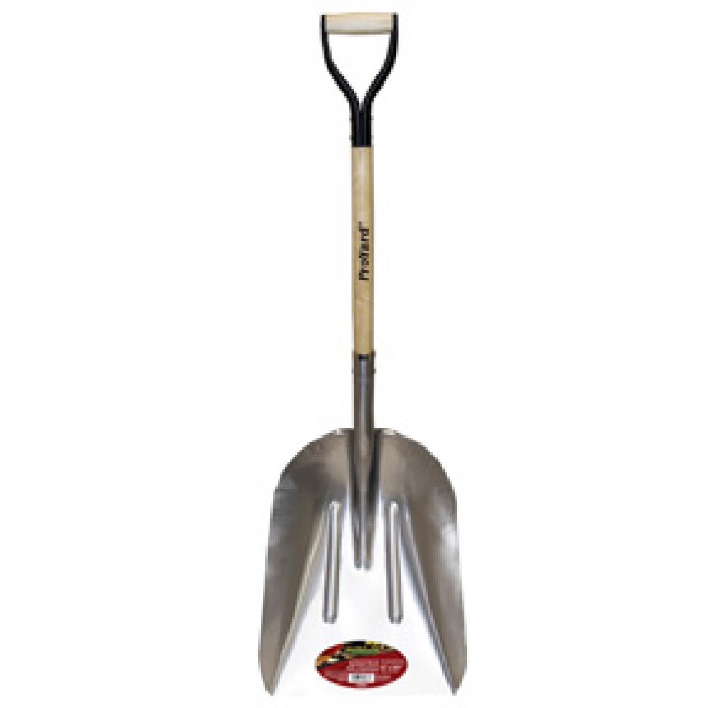 Grain Scoop Shovel 46-1/2in x 14-3/4in Aluminum Blade Wood D-Handle