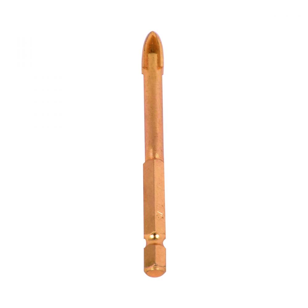 Drill Bit Glass & Tile Cross 5/16in x 80mm Carbide Tip ¼in Shank