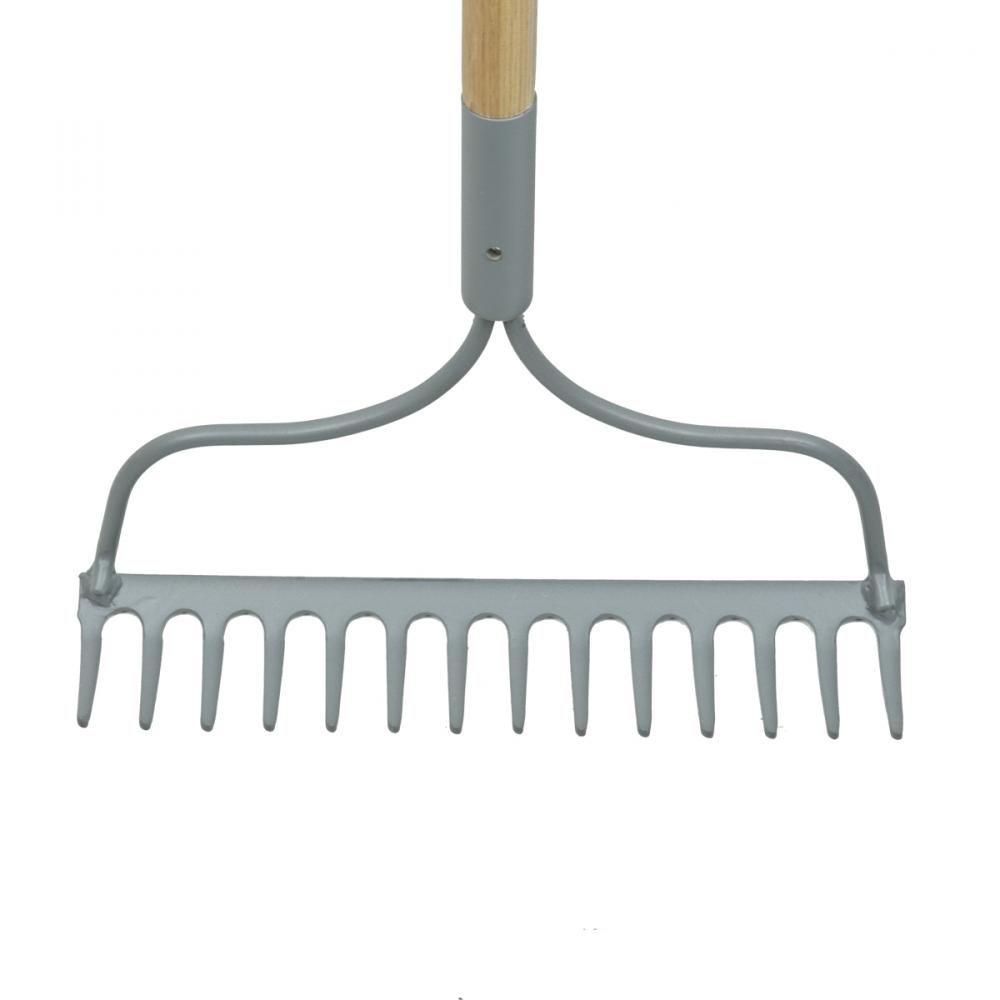 Bow Rake 54in 14-Steel Tine Wood L-Handle