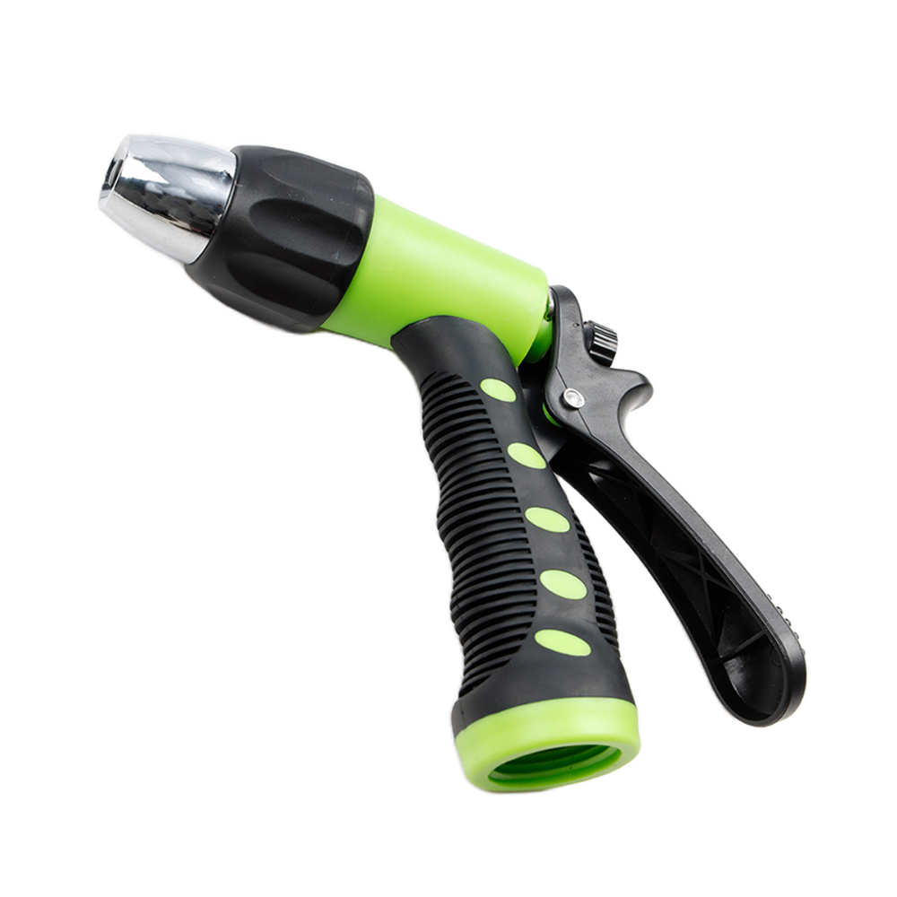 Hose Nozzle Sprayer Rear Trigger 3-Pattern Green/Black
