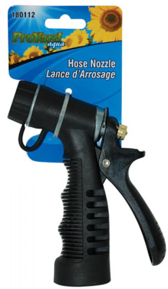 Hose Nozzle Sprayer Metal Rear Trigger with Flow Control Insulated Handle Black