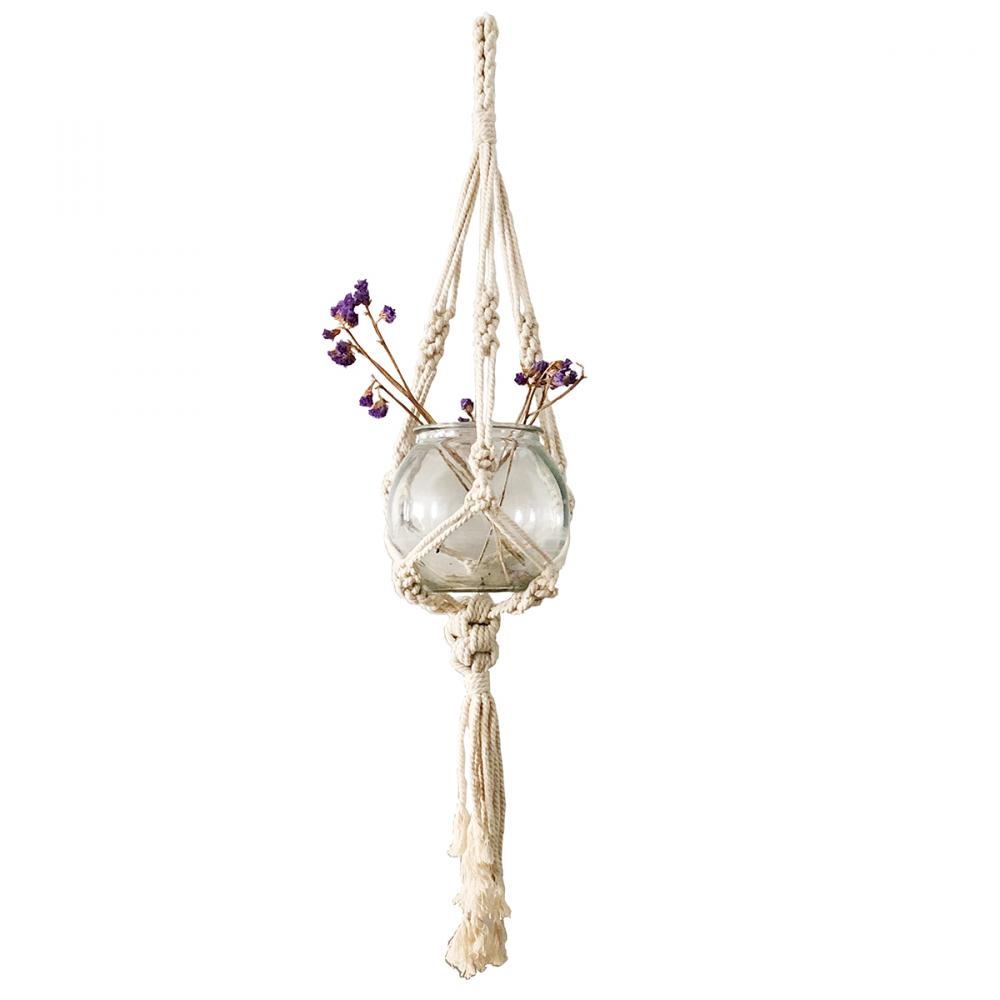 Planter Hanger Macrame Cotton Rope 41in Natural Jute