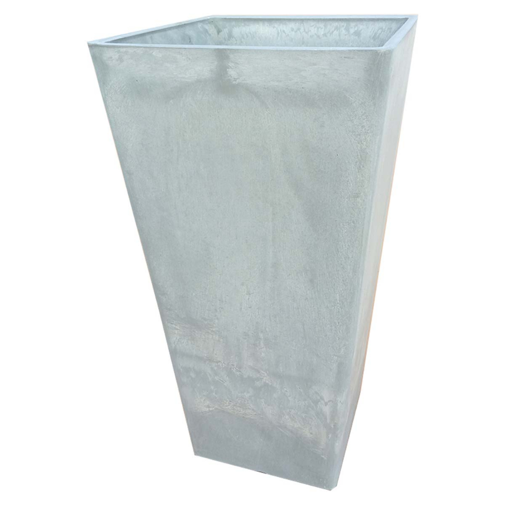 Planter Composite Square 10in x 19in Pewter
