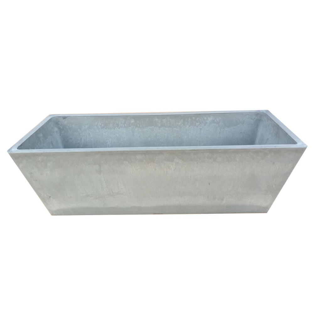 Planter Composite Rectangular Box 28in x 9in x 10in Pewter