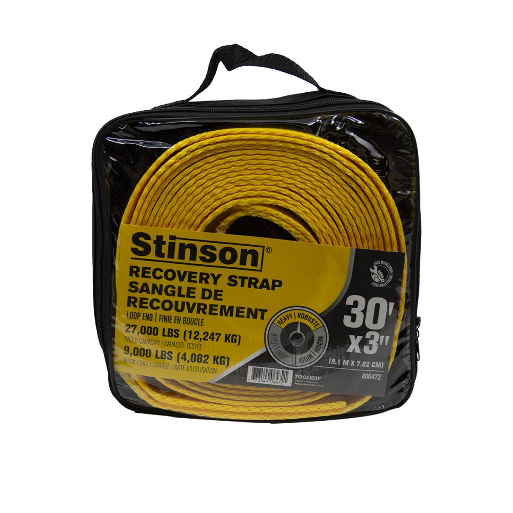 Recovery Towing Strap With Sewn Loops 27,000Lb Rating 3inx30ft