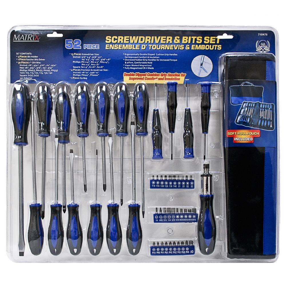 52Pc Screwdriver & Bit  Set
