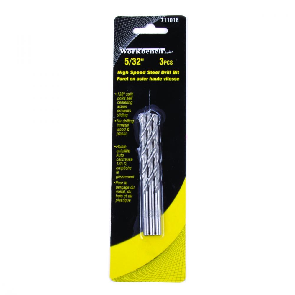 3PC Drill Bit HSS 5/32in