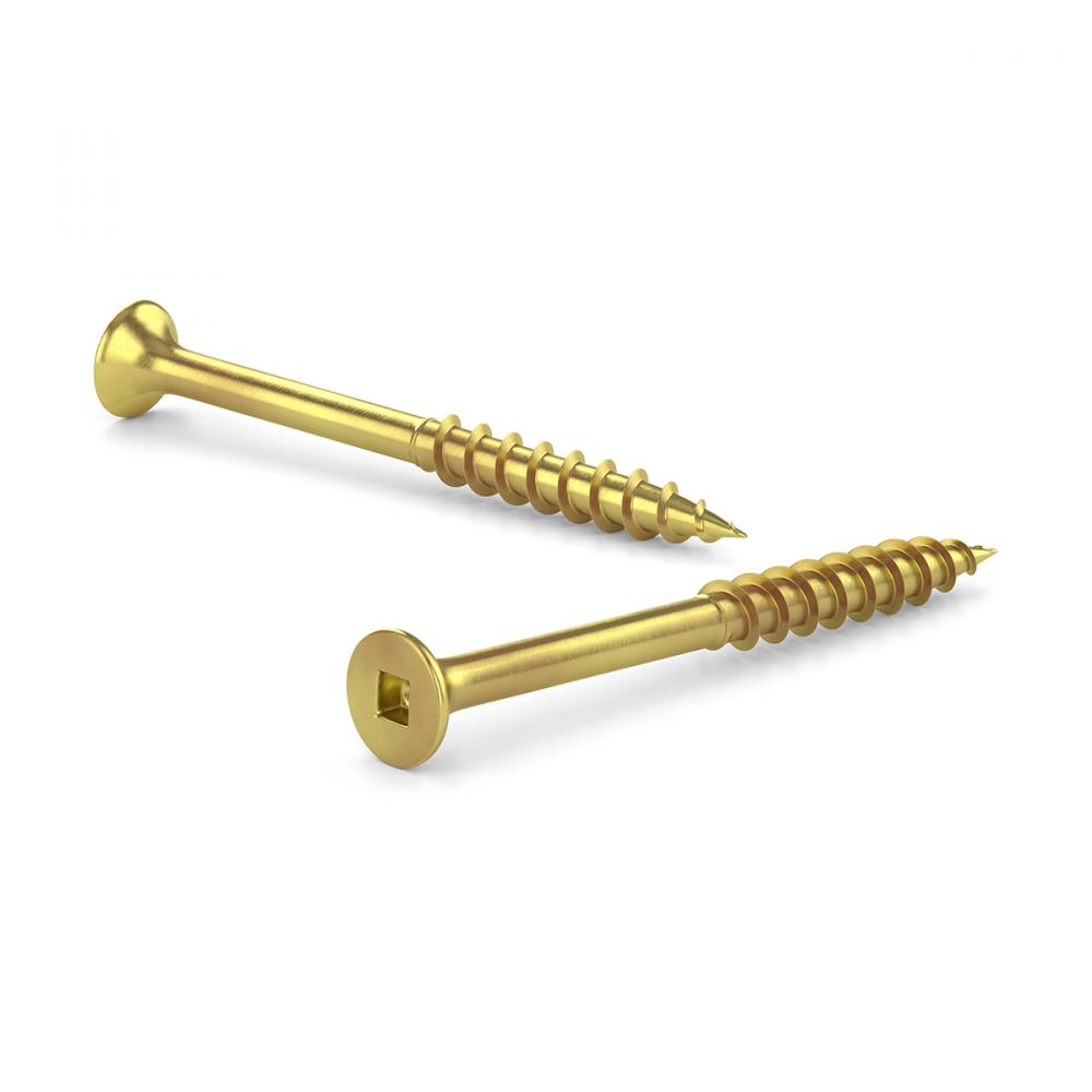 Screw Deck Yellow Pleated N°8 x 2in 100/Pk