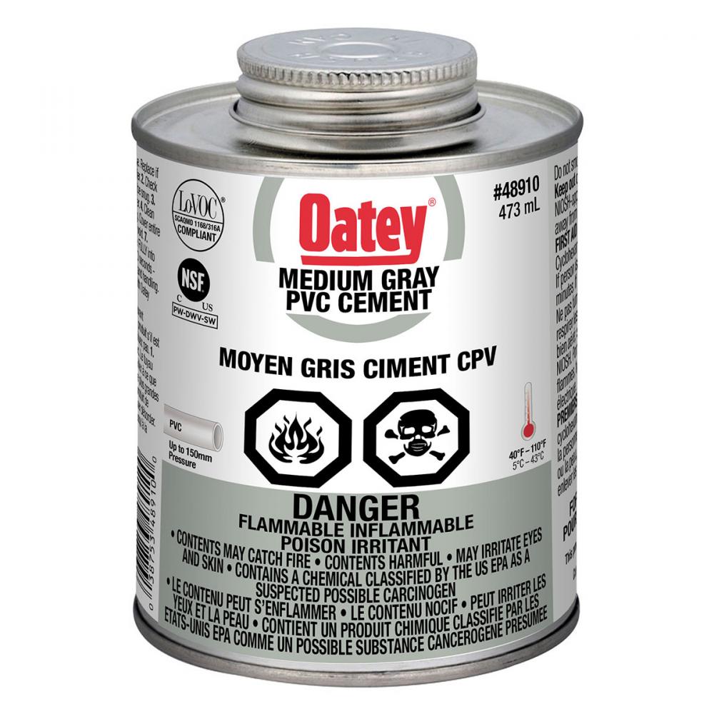 PVC Cement With Brush 475ml #40 Grey