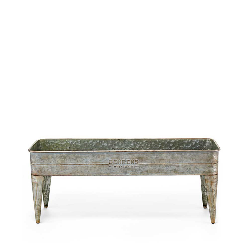 Planter Trough on Stand Aged Galvanized 12x10x30 16L/3Gal
