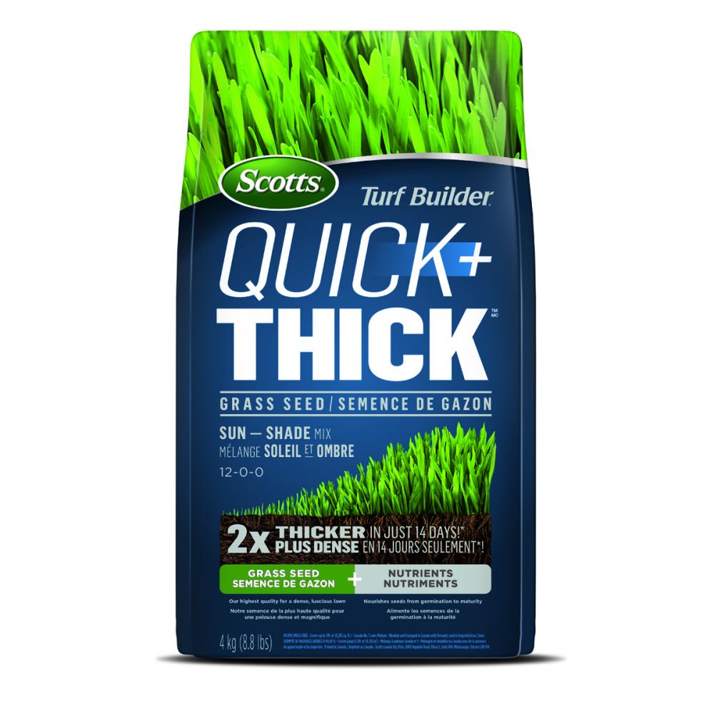 Turf Builder Quick + Thick Grass Seed Sun & Shade Coated 12-0-0  4kg