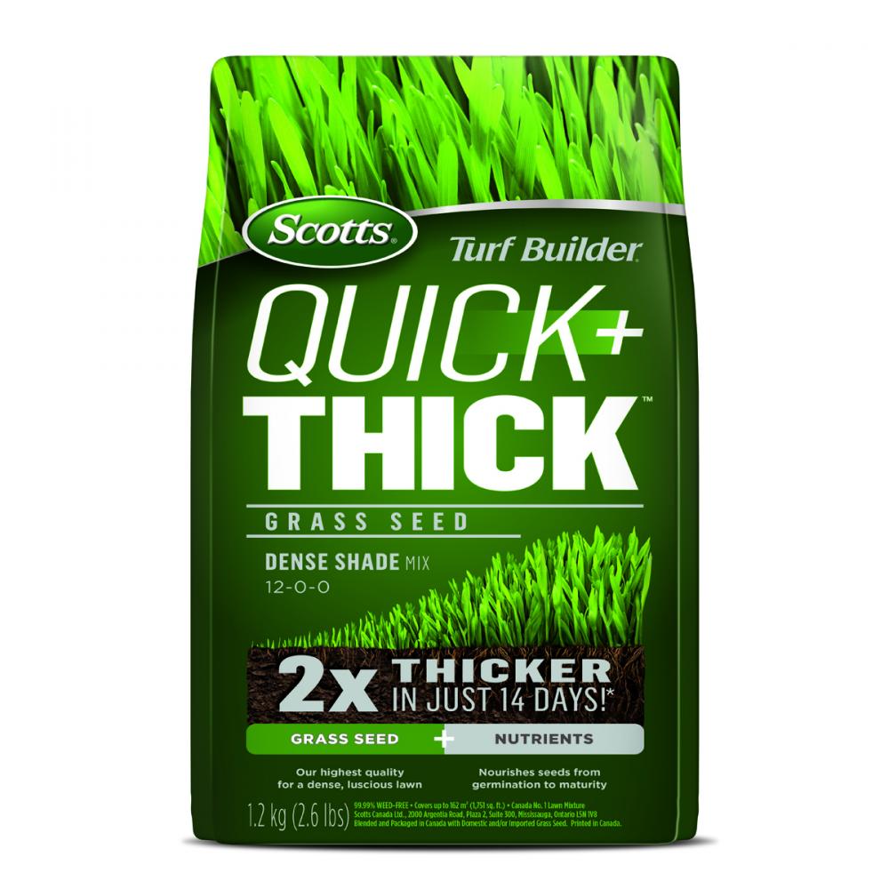 Turf Builder Quick + Thick Dense Shade Coated Grass Seed 12-0-0  1.2kg