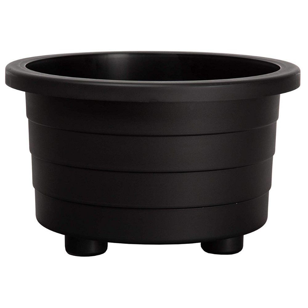 Futura Plastic Patio Planter with Drain Plug Square 16x16x10in Black