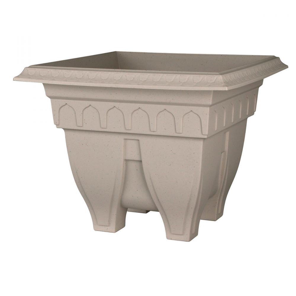Azura Classic Planter Plastic Square 20.25x15.25x15.25in Granite
