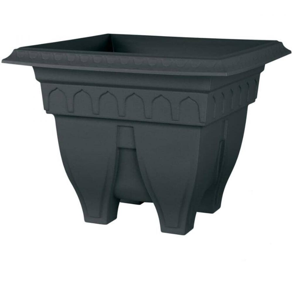 Azura Classic Planter Plastic Square 20.25x15.25x15.25in Black