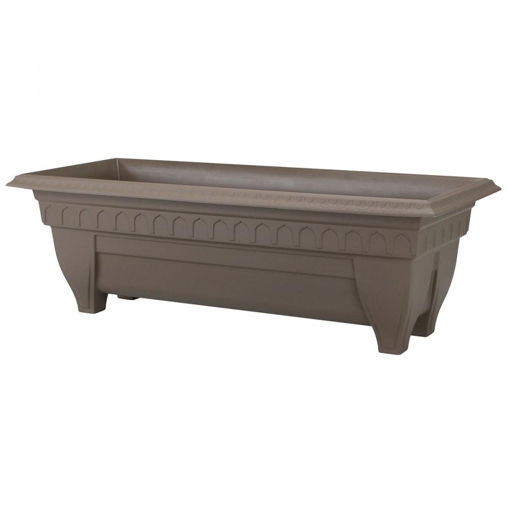 Azura Classic Planter Plastic Rectangular 27x11x8.75in Cappuccino