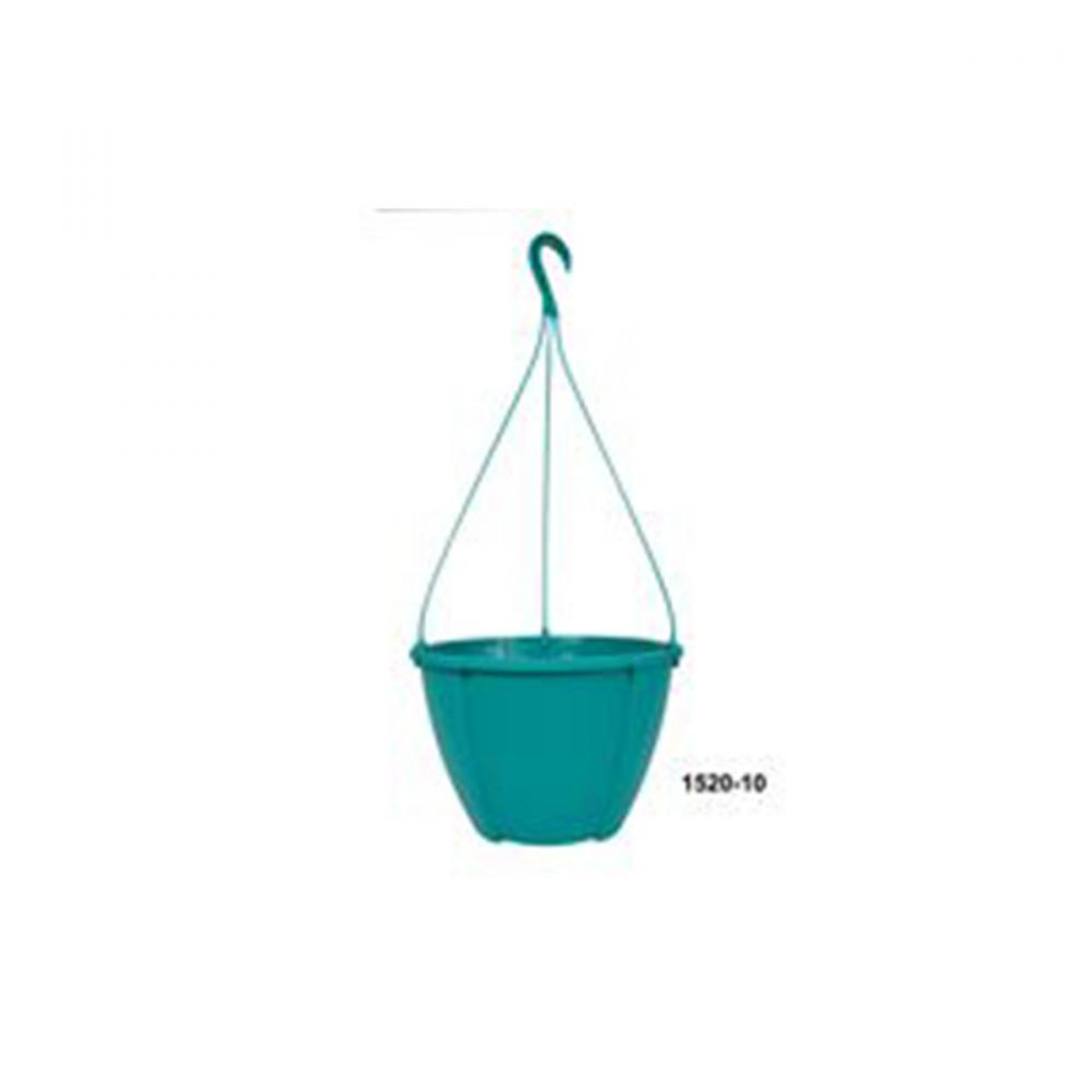 Quattro Contemporary Hanging Planter Plastic 12in Blue