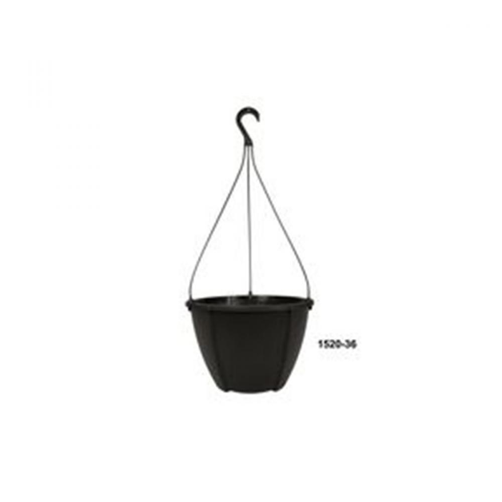 Quattro Contemporary Hanging Planter Plastic 12in Black