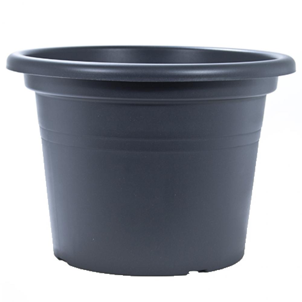 Tereplast Planter Plastic Round Cilindro Anthracite 10in