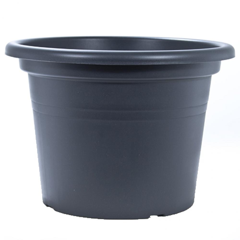 Tereplast Planter Plastic Round Cilindro Anthracite 12in