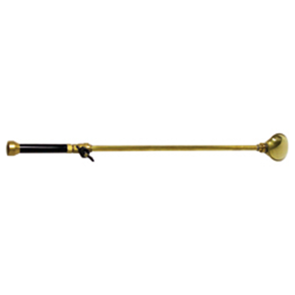 Brass Plant Watering Wand w/ Ball Shut-Off Valve & Rose 24in