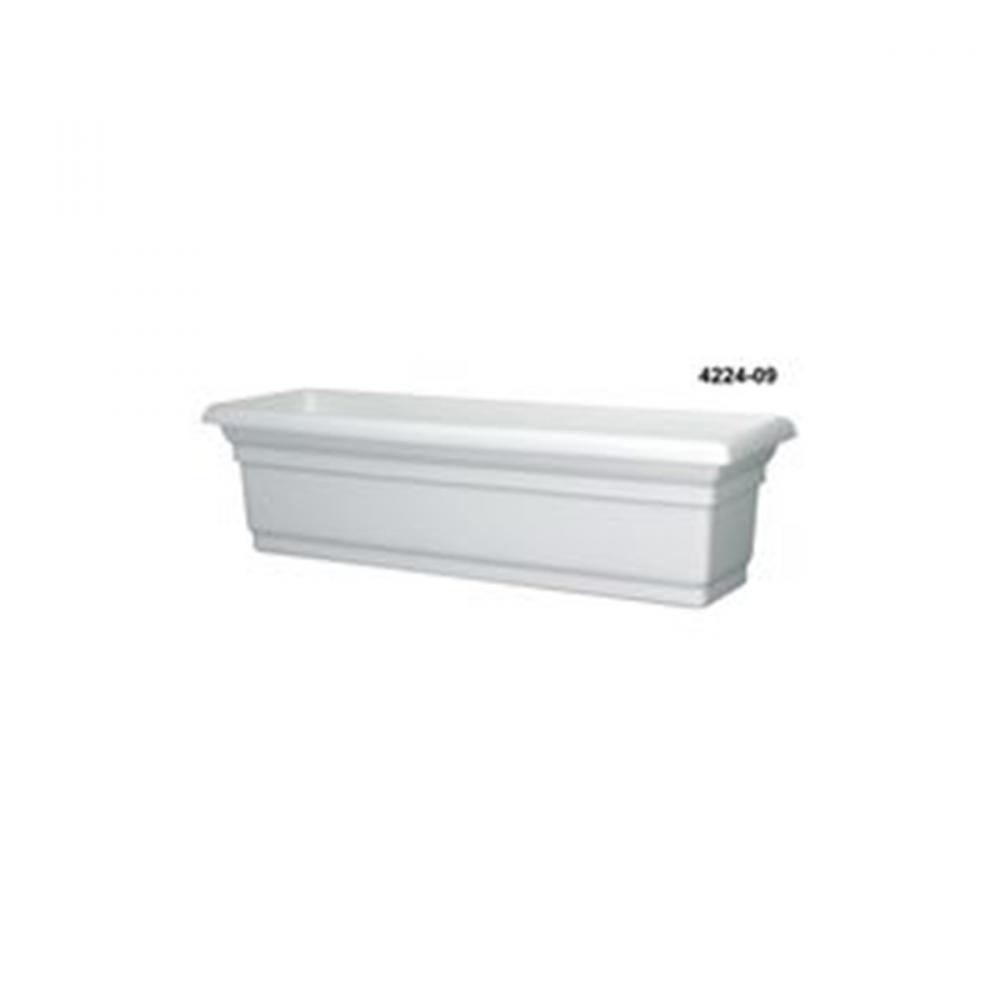 Distinction Window Box Planter Plastic No Bracket 24x7in White