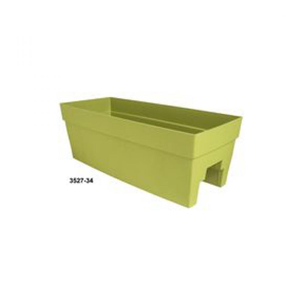 Harmony Railing Mount Planter Self-Watering Plastic 27x11.75x9.5in Green
