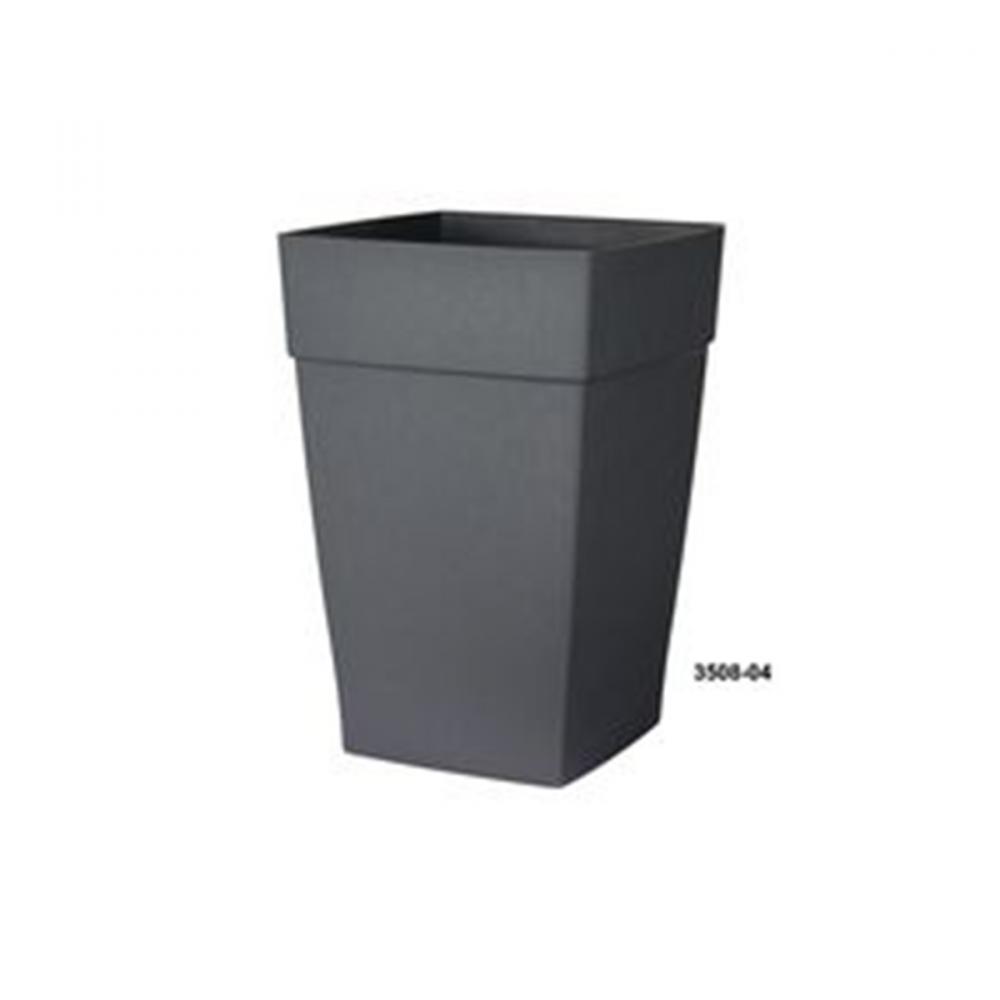 Harmony Self-Watering Planter Plastic Tall Square 8x8x12 Slate