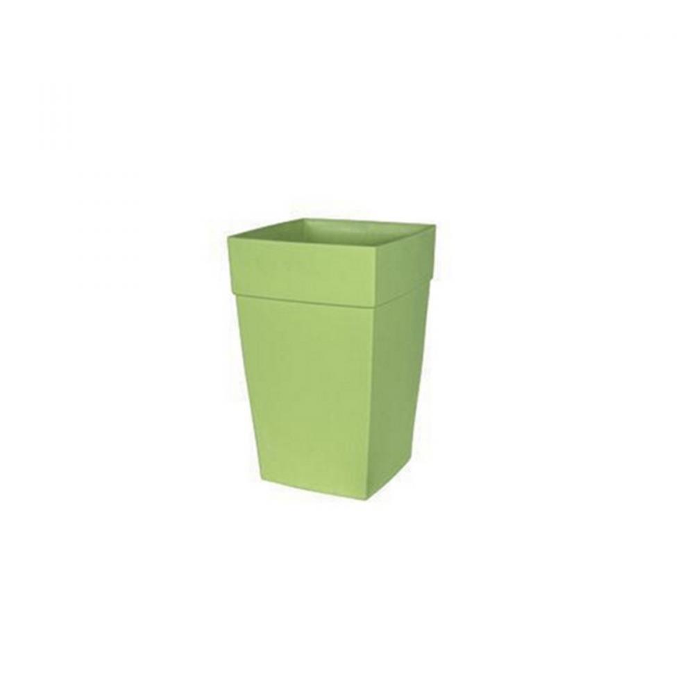 Harmony Self-Watering Planter Plastic Tall Square 8x8x12 Bamboo Green