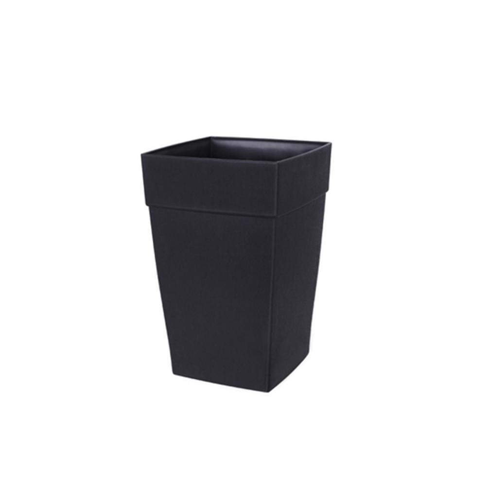 Harmony Self-Watering Planter Plastic Tall Square 8x8x12 Black