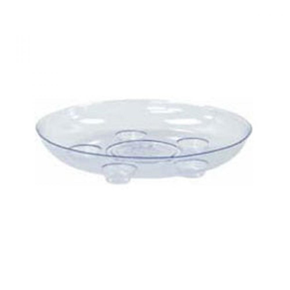 Plant Saucer Black Vinyl Heavy Footed Round 14in