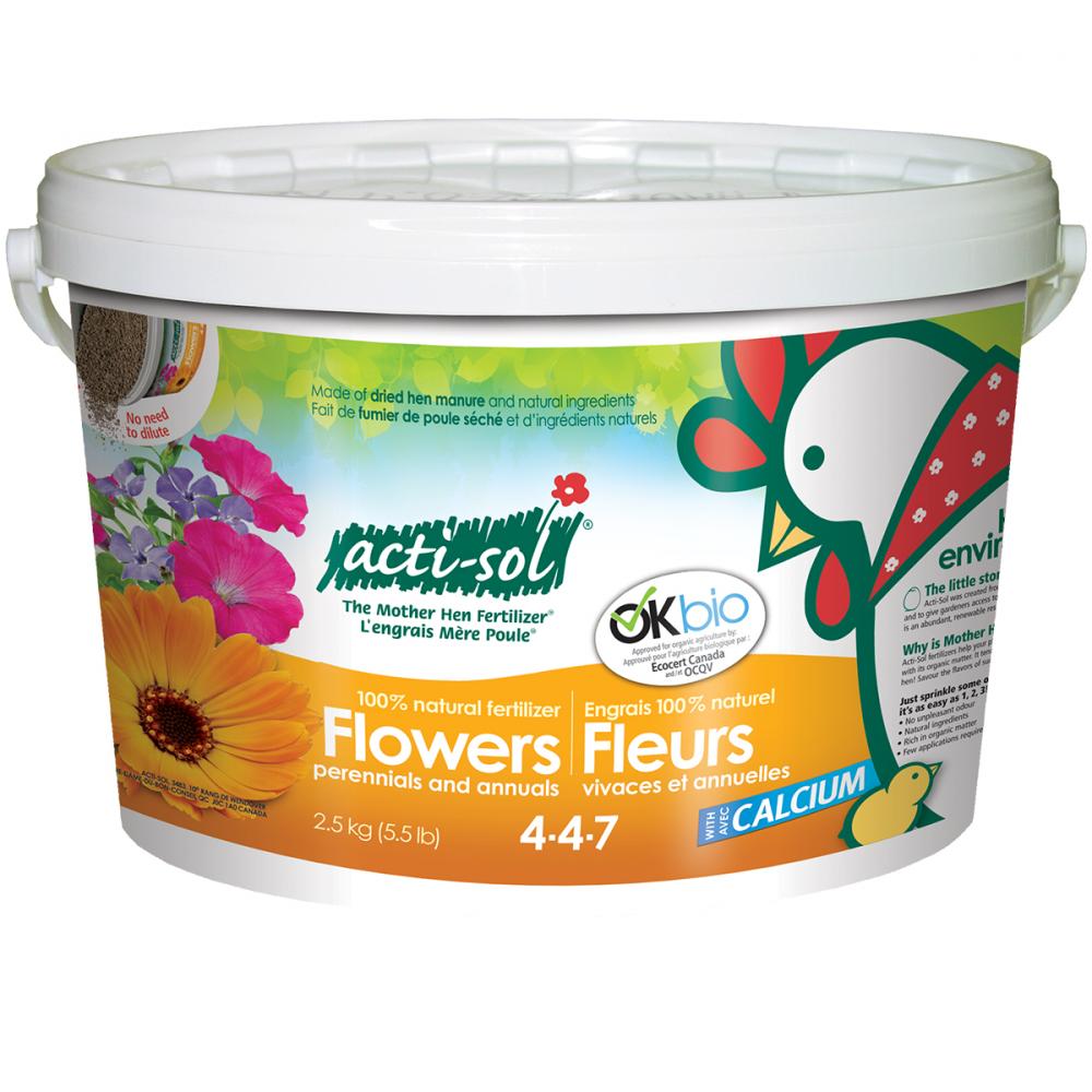 Acti-Sol Perennials & Annual Flowers Fertilizer Pail 2.5Kg 4-4-7