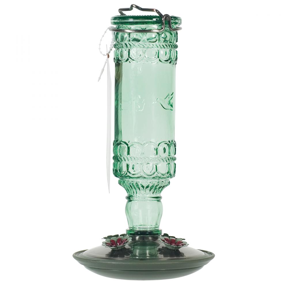 Hummingbird Feeder Antique Green Bottle 10oz