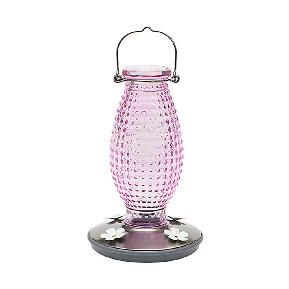Hummingbird Feeder Vintage Pink Hobnail 16oz