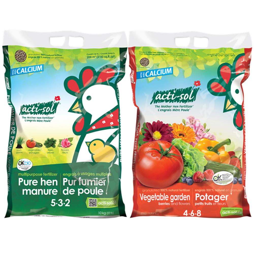 Acti-Sol #2 Pallet; Hen Manure 10Kg(50) & Flower Fertilizer 8Kg(50)