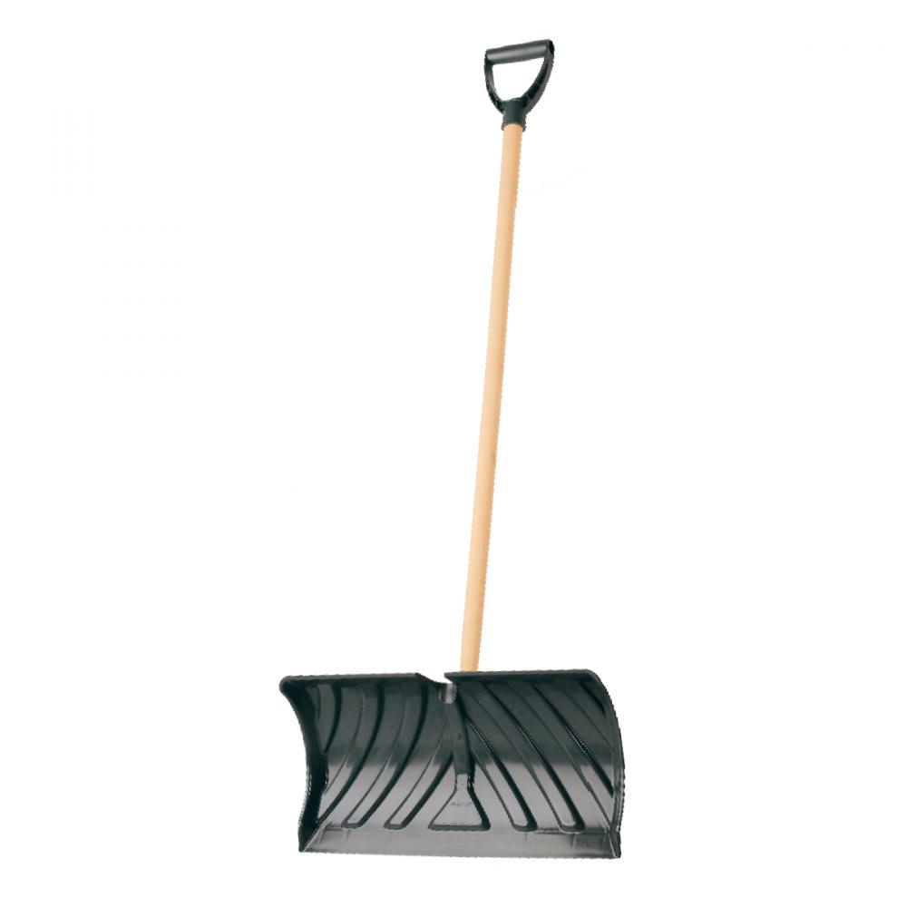 Snow Pusher 24.5&#34;  Poly Blade Wood Handle 47&#34;