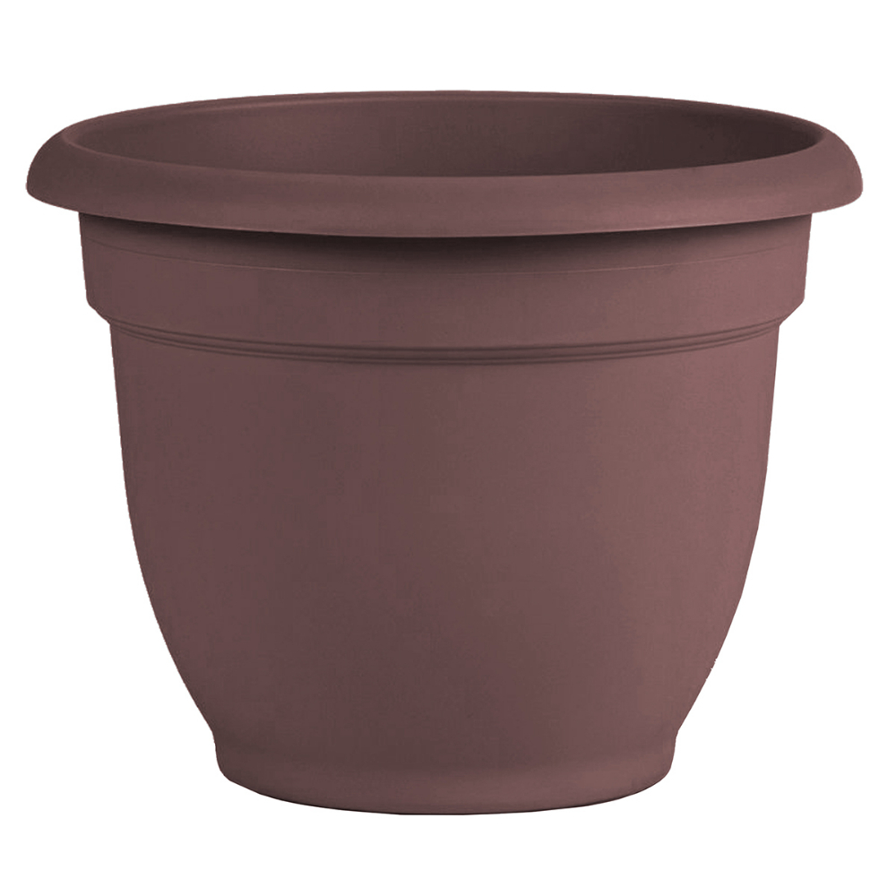 Ariana Self-Watering Planter Plastic Round Rolled Rim 8.5x10.8in Merlot