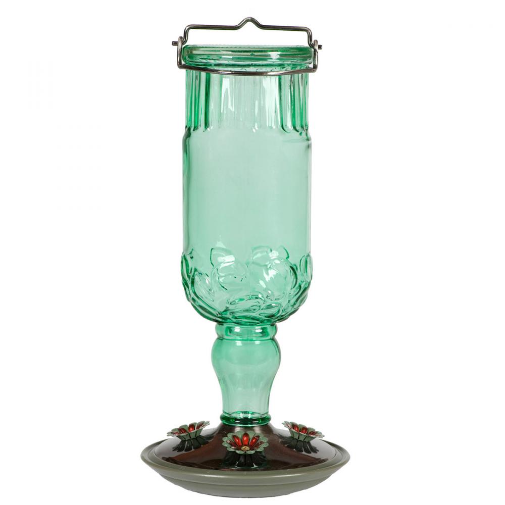 Hummingbird Feeder Antique Green Bottle 24oz