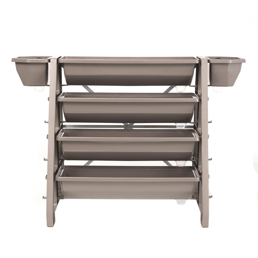 Vertical Planter Modular 4-Tier with 2 Side Planters Plastic Stone