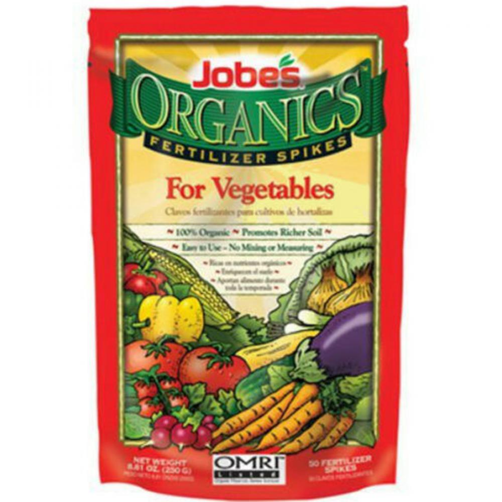 Vegetable Fertilizer Spikes Organic 50/Pkg OMRI 2-7-4