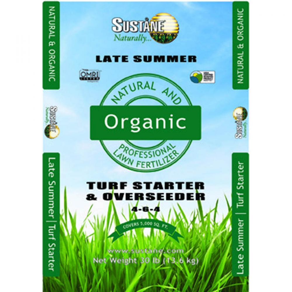 Late Summer Turf Starter and Overseeder 4-6-4 30 lb. Bag.