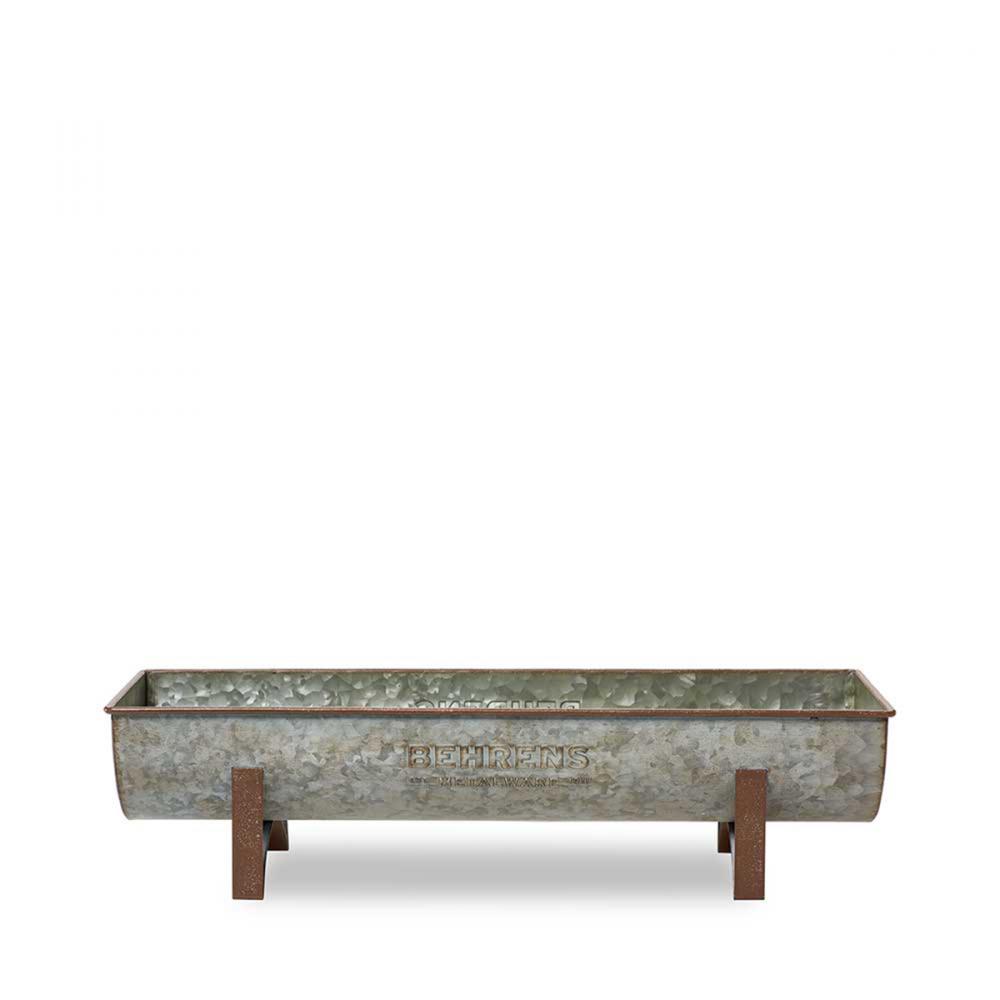 Planter Trough on Stand Aged Galvanized 5x6.7x19.75in 5L/1.1G