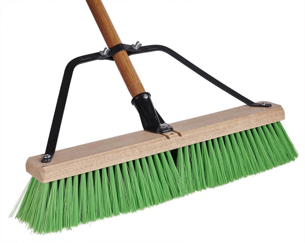 Bulldog Push Broom 18in with Brace & Handle Green