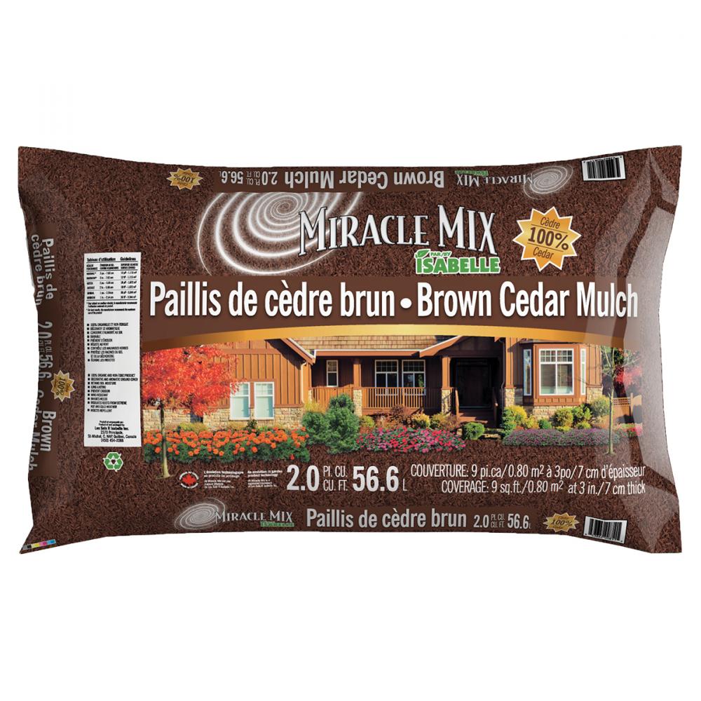 Miracle Mix Cedar Mulch Brown 2cu.ft.