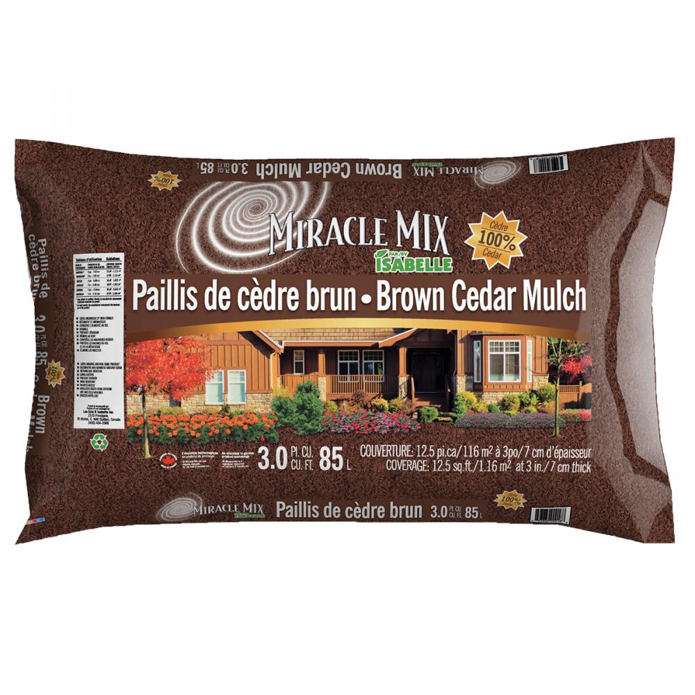 Miracle Mix Cedar Mulch Brown 3cu.ft.